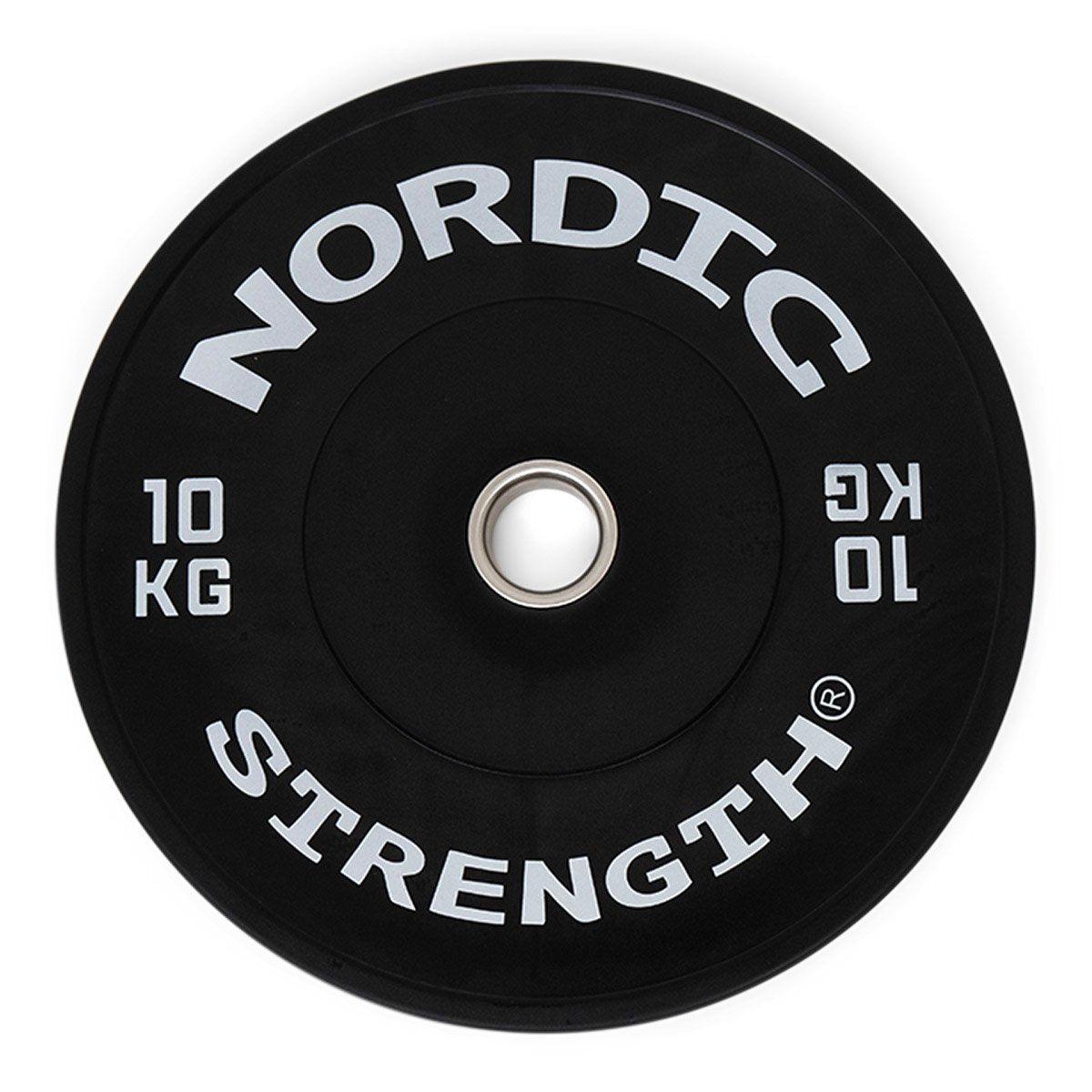 Premium gummi bumper plate 10 kg til olympisk stang med 50 mm hul