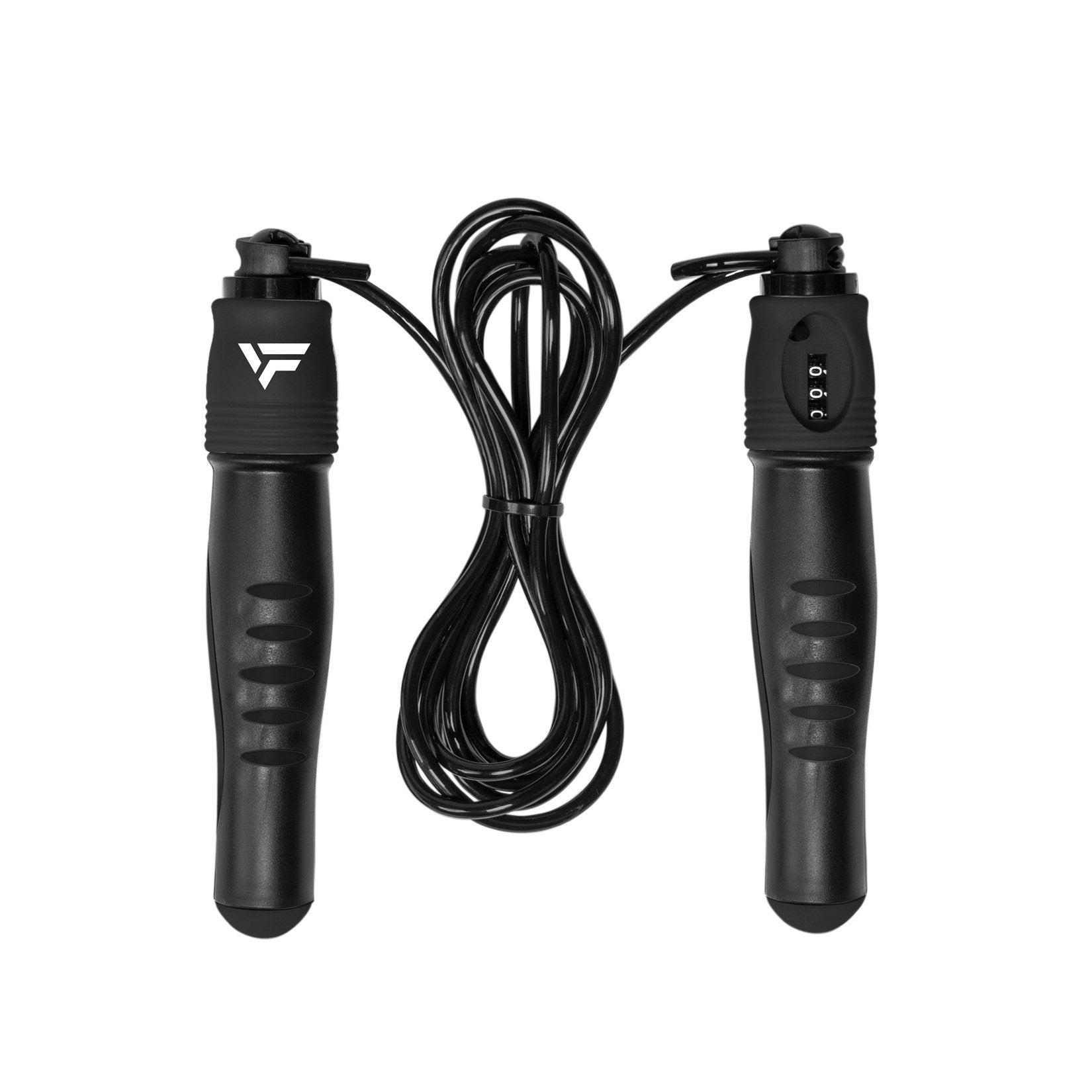 Sort VirtuFit PVC-sjippetov med tæller i håndtaget