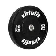 VirtuFit bumper plate på 20 kg i sort gummi med indvendig stålring