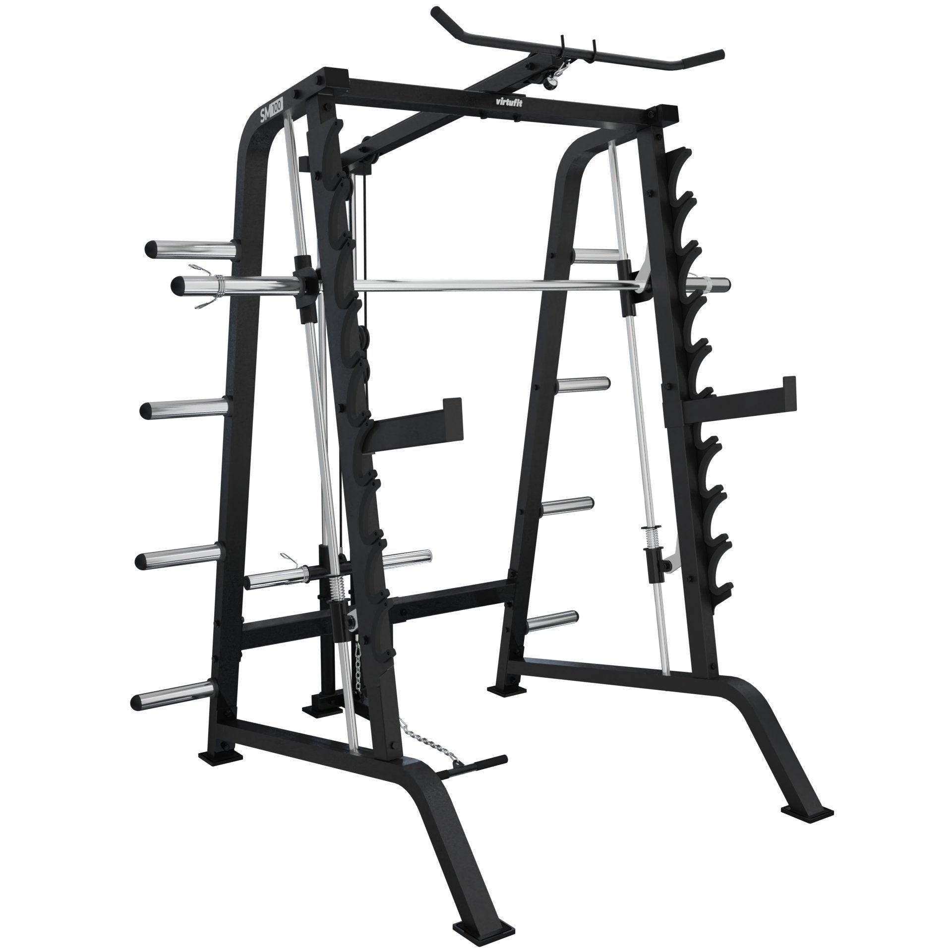 VirtuFit SM100 smith maskine med guidet vægtstang, kabeltræk og vægtskiveholdere