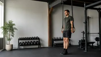 Illustration af gymnastikringe med ophæng