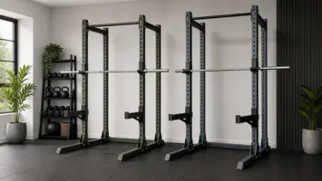 Illustration af squat rack til hjemmegym