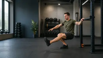 Pistol squat etbensknæbøjning med kropsvægt for ben og balance