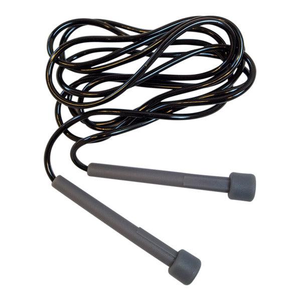 Speedrope i plast med 12 cm håndtag og fleksibelt 280 cm reb til træning på farten