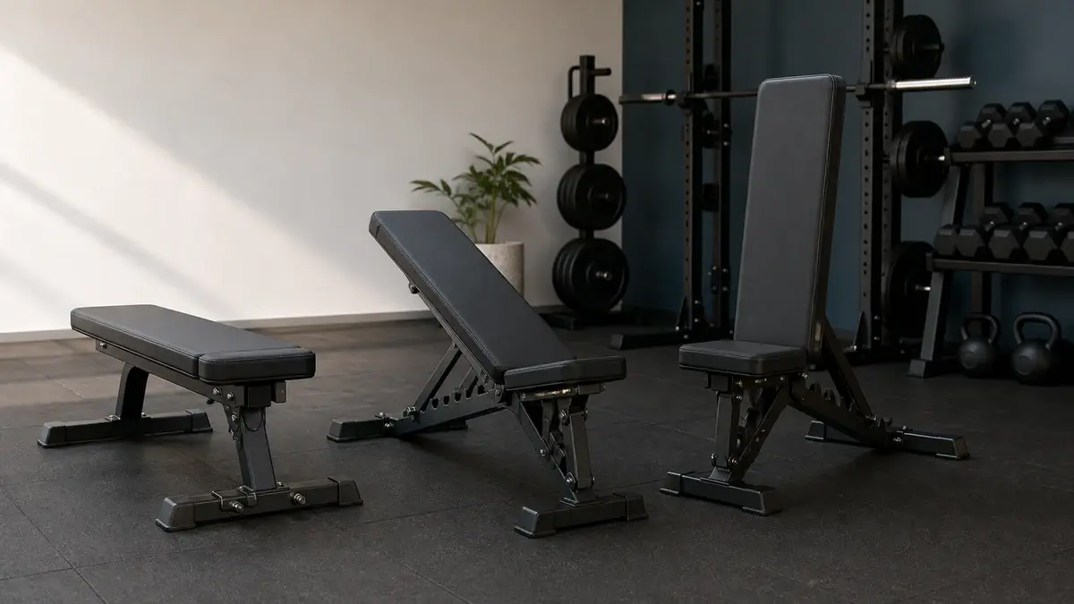 Illustration af træningsbænk til hjemmegym