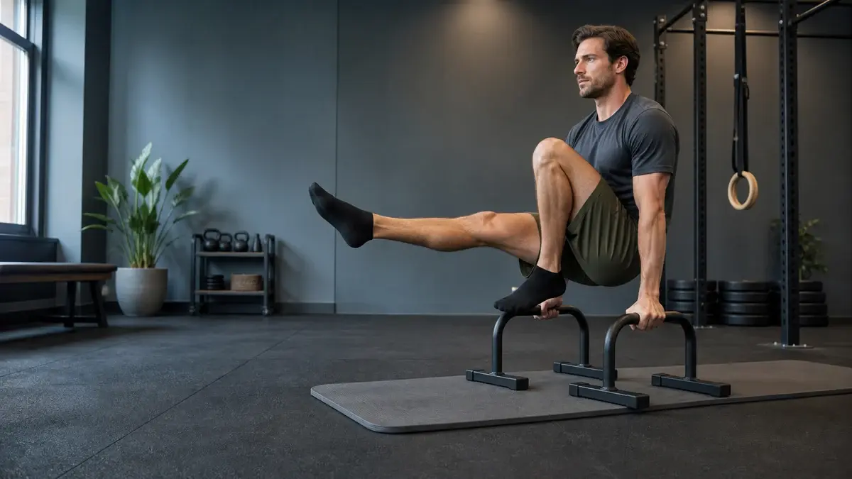 L-sit calisthenics-hold der træner core og hoftebøjere