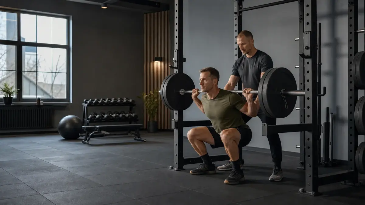 Squat-teknik med vægtstang i squat rack