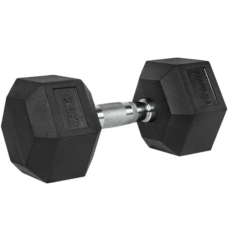 VirtuFit hex håndvægt på 32,5 kg med gummibelagte sekskantede hoveder og forkromet håndtag