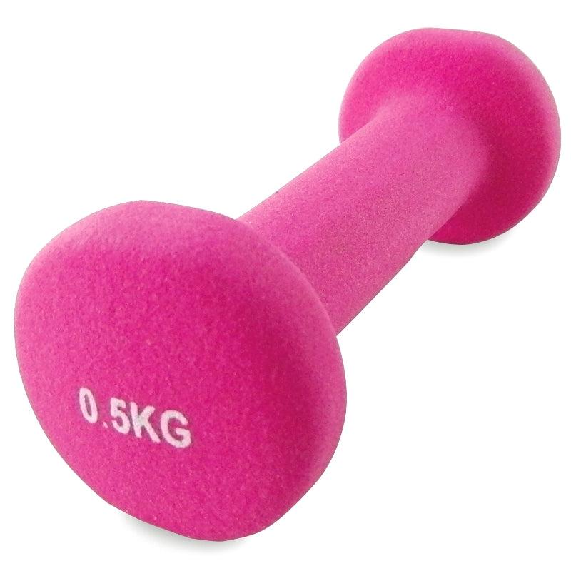Lyserød aerobic håndvægt på 0,5 kg til let træning og genoptræning