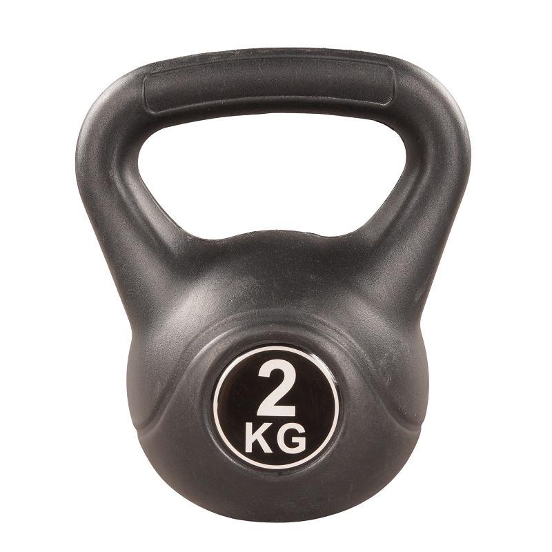 Kettlebell 2 kg i plast til let styrketræning og opvarmning