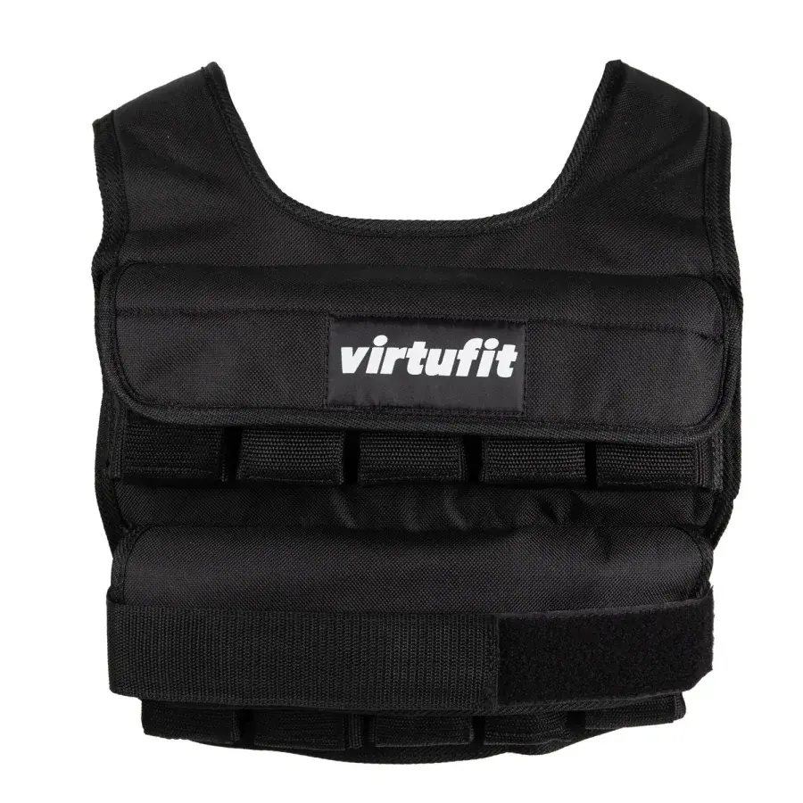 VirtuFit Vægtvest Pro på 20 kg i sort nylon med aftagelige vægtposer