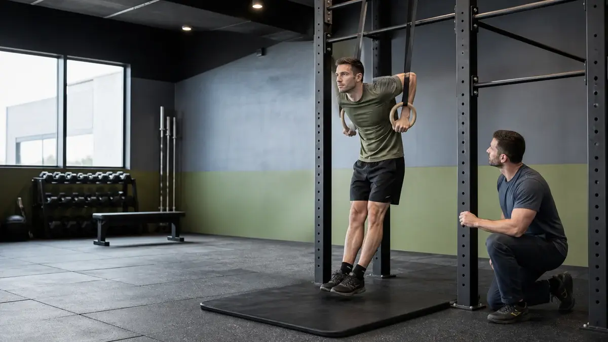 Muscle up i gymnastikringe og pull up bar
